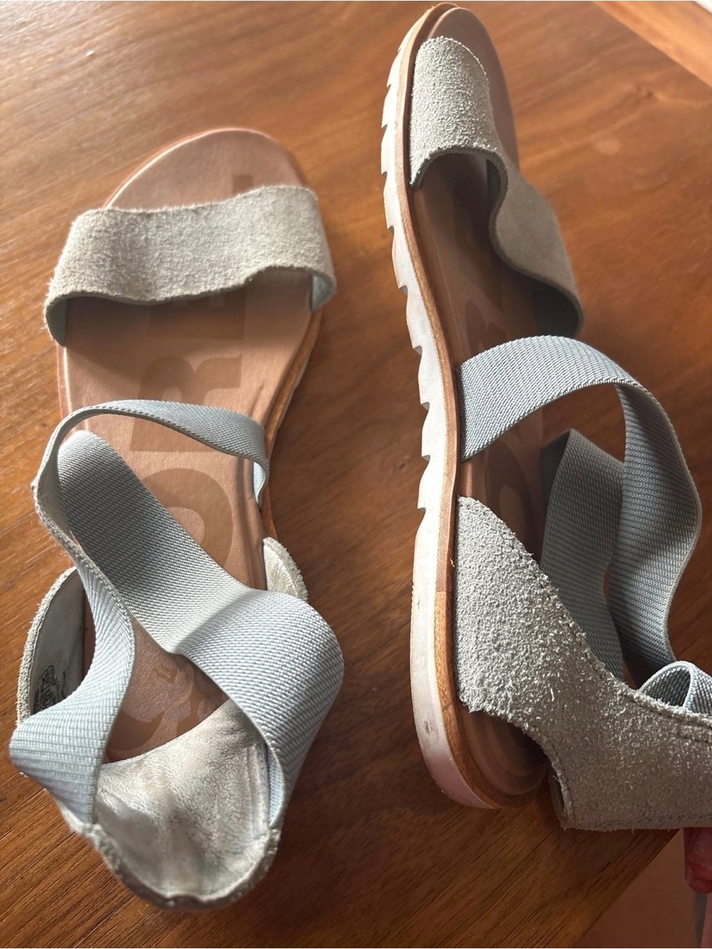 Sorel Women's Neutral Suede Ankle-Strap Sandals - Light Gray